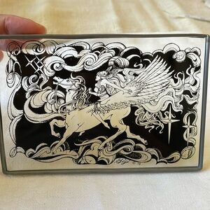 Fantasy whimsical style stained glass display part window panel 6” x 4” Gigi 78